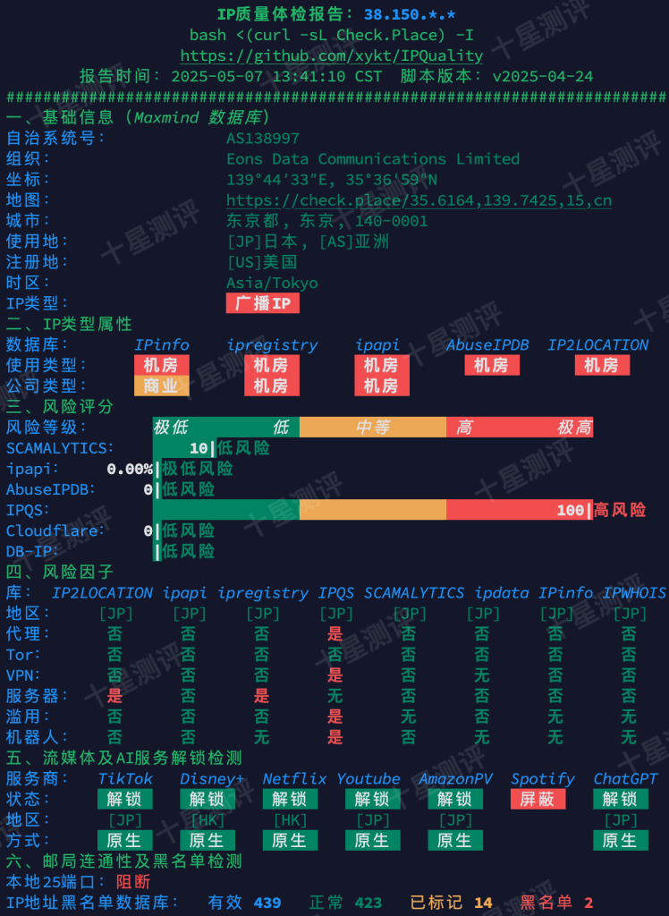 LALA Network|日本BGP VPS综合测评 14 2025050819250925091909