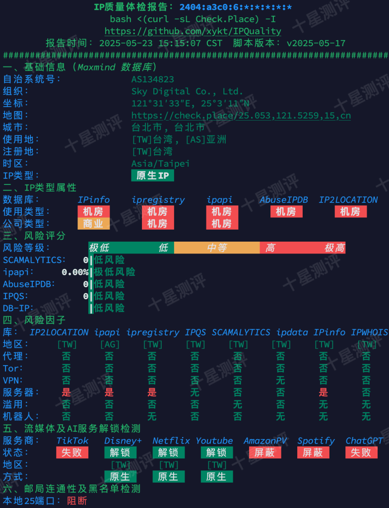 荫云(Yin-Net)台湾原生VPS怎么样?实测评测报告附上 20 2025052410444644461046