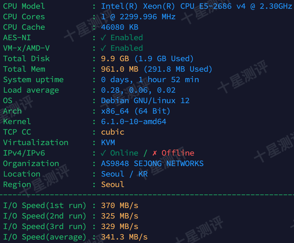 荫云韩国双ISP原生家庭住宅VPS全面测试:延迟/路由/速度/流媒体/性能等全维度评测 2 2025061309153115310931