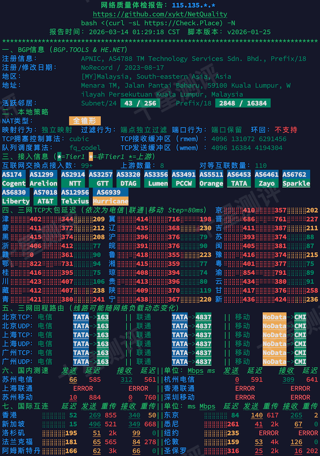 荫云Yin-Net|马来西亚原生IP双ISP家庭住宅VPS综合测评(AS4788 TM Tech / Telekom Malaysia) 7 2026031401383438340134
