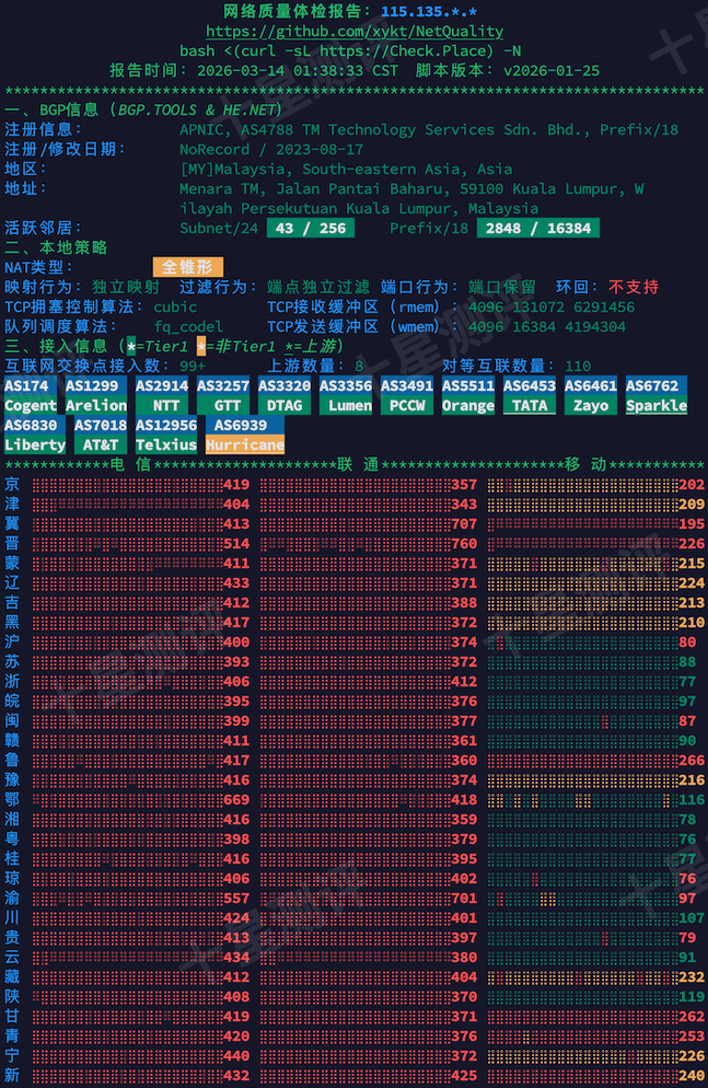 荫云Yin-Net|马来西亚原生IP双ISP家庭住宅VPS综合测评(AS4788 TM Tech / Telekom Malaysia) 8 2026031401452045200120