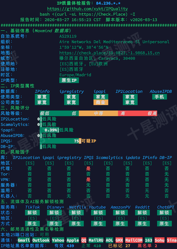 WePc|西班牙原生IP双ISP家宽VPS综合测评(AS29119 AIRE Networks Spain) 3 2026032914390639061406