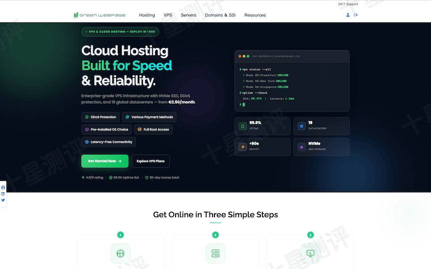 GreenWebPage|AMD VPS 5折:14.99 欧元/年起,多机房可选 1 2026040809143214320932